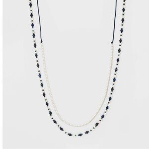 Universal Thread Silver Necklace with Blue Accents